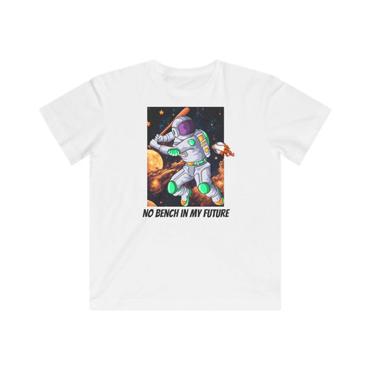 Kids Baseball Tee - No Bench In My Future Astronaut