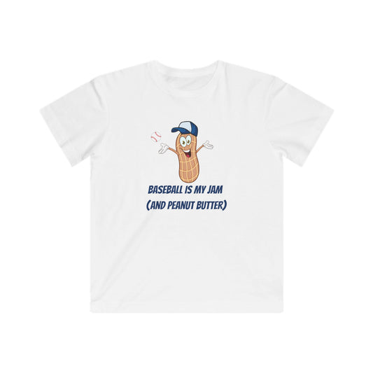 Kids Baseball Tee - Baseball is My Jam and Peanut Butter